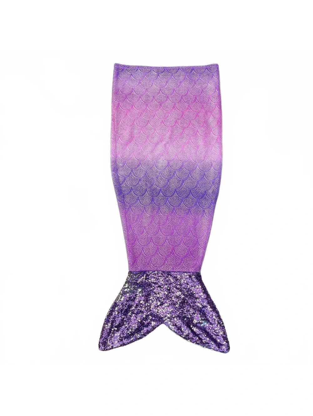 Purple Ombre Mermaid Tail Blanket with Sequined Fin